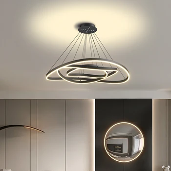 Современная люстра с кольцами 80/60/40 см для столовой, гостиной, кухни, светодиодная люстра lampara techo chandeliers