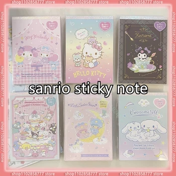 6шт Креативных лазерных стикеров Sanrio для заметок Cinnamoroll Kuromi Melody Материал Бумага для заметок Бумага для сообщений Утолщенный мини-дневник