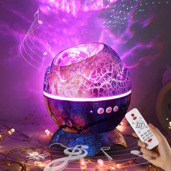Светодиодная Лампа Dragon Egg В виде Скорлупы Яиц Динозавра Galaxy Starry Проектор, совместимый с Bluetooth, Пульт Дистанционного Управления, Ночные Светильники, Подарок Для Детей