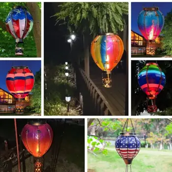 Солнечный воздушный шар с имитацией эффекта пламени, фонарь на воздушном шаре, Цветные металлические фонари, Солнечный фонарь на воздушном шаре