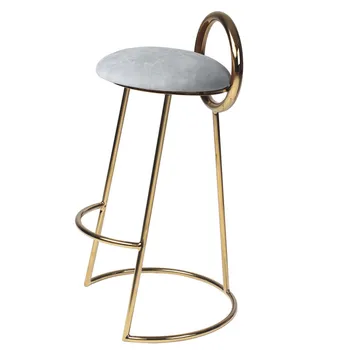 Индивидуальный современный простой высокий барный стул со спинкой стул стул роскошная домашняя кофейня барный стул из нержавеющей стали металл золото