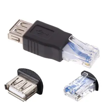 Переходный кабель USB 2.0 от розетки к розетке RJ45 Разъем сетевого кабеля Crystal Head USB AF / 8P RJ45