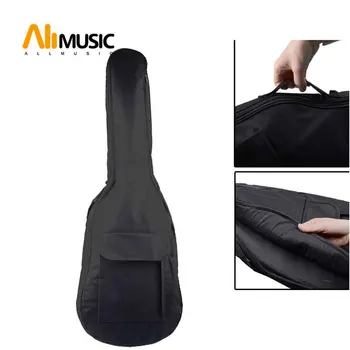 Портативная сумка для электрогитары с двойным плечевым ремнем, мягкий защитный чехол для электрогитары