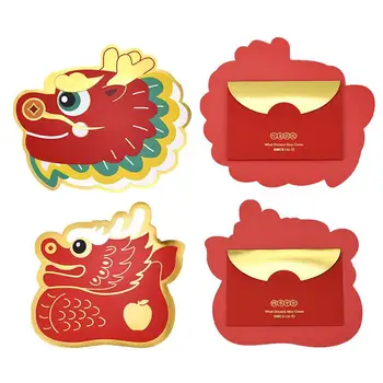 6шт Китайский традиционный красный конверт Удачи в Год Дракона Весенний фестиваль Хун Бао Счастливые Деньги для детей