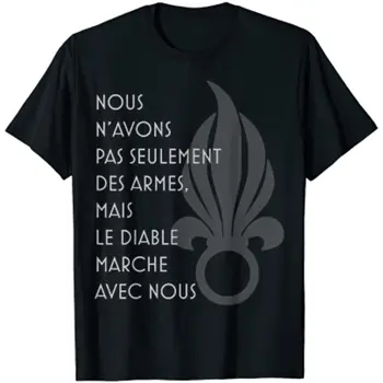 Мужская футболка с надписью Chant Du Diable, куплет из песни Иностранного легиона