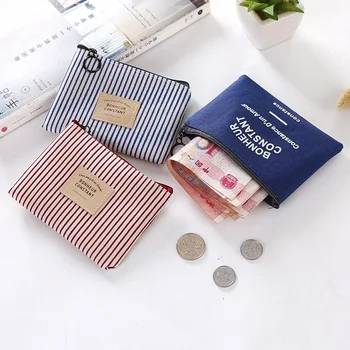 Геометрический кошелек для монет из ткани, маленький кошелек из свежего хлопка и льна, мешочек для монет, простая модная сумка для карточек, сумка для ключей, сумка для хранения