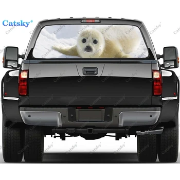 наклейка на окно автомобиля с изображением животных, графическая наклейка из ПВХ, наклейка на грузовик, перфорированный винил, универсальная наклейка