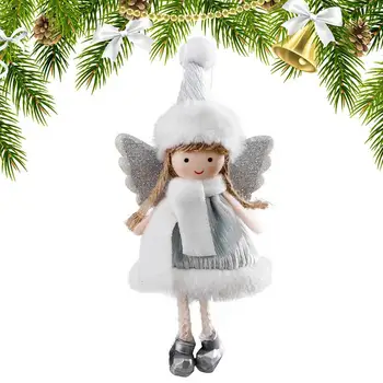 Украшение в виде девочки-ангела, плюшевая милая рождественская елка, кукла, подвеска, Ангельские гобелены, украшения со шляпами, очаровательный Рождественский декор