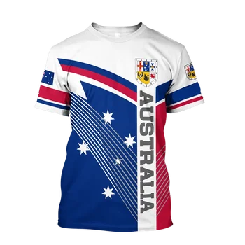 Футболка с принтом флага Австралии для мужчин, женская одежда, 3D модная футболка, повседневные летние футболки с круглым вырезом и коротким рукавом Оверсайз
