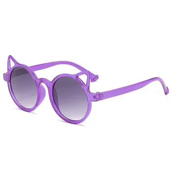 Модные солнцезащитные очки для детей, оправа для очков с милым мультяшным котом, модная одежда для мальчиков и девочек, солнцезащитные очки с козырьком и солнцезащитным кремом