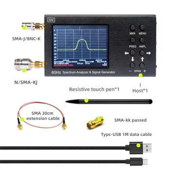 SA6 Портативный Анализатор Спектра 6 ГГц и Генератор Сигнала 3G 4G LTE CDMA DCS GSM GPRS ГЛОНАСС Ручной Тестер Сигнала 35-6200 МГц