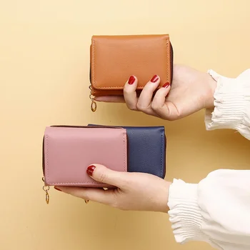 Женский кошелек высокого класса Sense, компактная корейская версия, модный короткий женский кошелек, многофункциональные трехстворчатые сумки-кошельки