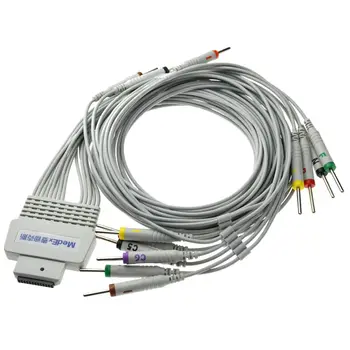 Кабель ЭКГ Кабель Холтера Провода кабеля ЭКГ EKG мониторная станция medex 15 Выводов Канальный Регистратор ЭКГ Холтеровского мониторинга Системный кабель