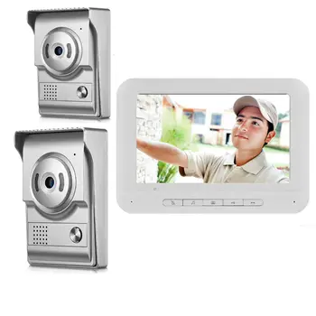 7-дюймовый видеодомофон, 4-проводной домофон, дверной звонок безопасности, опция 2 камеры, комплекты видеодомофонов для защиты жилых помещений