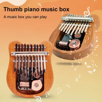 Мини-пианино для большого пальца с 10 клавишами Портативный музыкальный инструмент Мультяшное Милое пианино для большого пальца Музыкальная шкатулка Подарок для начинающих Пианино для большого пальца
