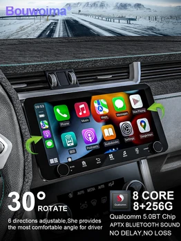 10,33-дюймовый Автомобильный радиоприемник 1 Din с поворотом Автомобильный Мультимедийный плеер Беспроводной CarPlay Android Auto с двумя ручками для Lada BMW Volkswag