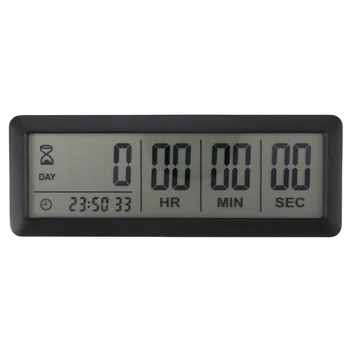 Большие цифровые часы с таймером обратного отсчета дней - таймер обратного отсчета 999 дней для кухни выпускной лаборатории (черный)