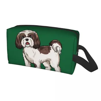 Милая дорожная сумка для туалетных принадлежностей для собак Ши-тцу, женский органайзер для косметики, набор для хранения косметики Dopp