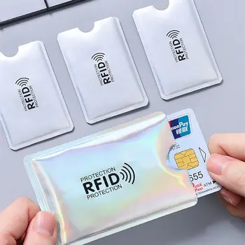5ШТ Держатель для карт с защитой от Rfid, блокирующий считыватель, Блокировка банковской карты, чехол для удостоверения личности, металлический держатель для кредитных карт, алюминиевый чехол, сумка NFC