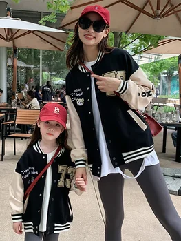 Новое осеннее пальто для родителей и детей, Корейская версия детской осенней повседневной бейсбольной одежды для мамы и дочки