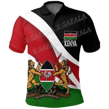 Флаг Кении, эмблема страны, Национальная рубашка поло с индивидуальным названием, мужская черно-белая корзина, Персонализированные футболки для диск-гольфа-5