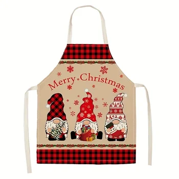Рождественский фартук, креативный Льняной фартук, Рождественские Детские Фартуки для приготовления пищи, регулируемые для взрослых, Рождественские Праздничные Декоративные кухонные принадлежности