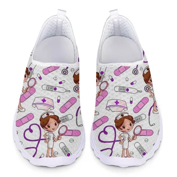 Belidome/ Милая Обувь Медсестры для Женщин, Повседневные Медицинские Кроссовки Без Застежки, Дышащая Прогулочная Обувь, Сетчатые Лоферы, Zapatos Para Mujeres