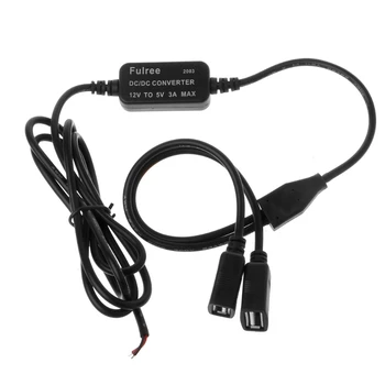 Автомобильное зарядное устройство с двумя USB-разъемами от 12 В до 5 В 3A Преобразователь питания для КПК DVR видеокамеры