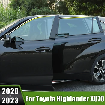 Для Toyota Highlander XU70 2020 2021 2022 2023 Kluger Полоса для украшения окон автомобиля из нержавеющей стали Наклейки для защиты кузова от царапин