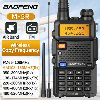 Baofeng M-5R Air Band Walkie Talkie Беспроводная Частота Копирования AM FM Портативная Коммутаторная Станция Дальнего Действия UV-5R Ham Двухстороннее Радио