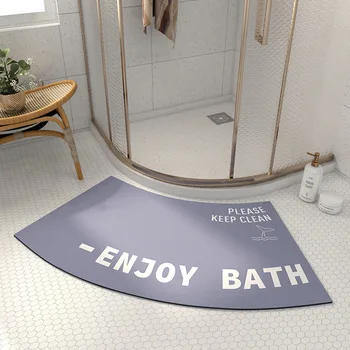 Веерообразный коврик для ванной, противоскользящий коврик для входа в душевую, коврик для унитаза, коврики для пола сбоку от ванны, впитывающий воду коврик для купания