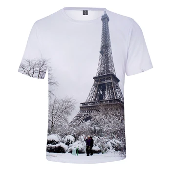Франция Париж Эйфелева Башня 3D Футболка Женская/Мужская футболка Знаменитый Ла Тур Эйфелева Футболка Пуловер Футболки Одежда