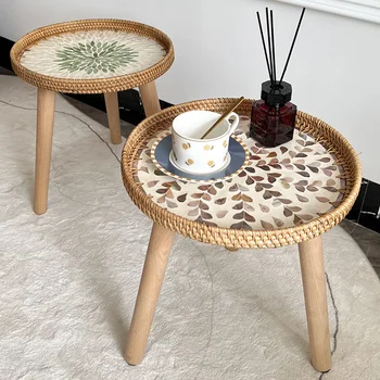 Небольшой японский приставной столик, минималистичный Эстетичный Современный Круглый журнальный столик, стол для гостиной, мебель для дома Basse De Salon
