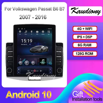 Kaudiony Tesla Style Android 10.0 Для Фольксваген Пассат CC B6 B7 Автомобильный DVD-плеер Авто Радио GPS Навигация 4G Стерео 2007-2016