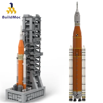 BuildMoc SLS Artemised Space Launch System Набор строительных блоков ракеты Saturn V Scale Explore Space Launch Bricks Подарок для детей