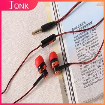 Новые проводные наушники-вкладыши с плетеным проводным шнуром, музыкальный сабвуфер, гарнитура 3,5 мм, стереонаушники для Huawei Xiaomi Samsung