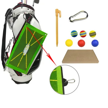 Коврик для гольфа, коврик для обнаружения, учебные пособия с основанием из 3 мячей с волшебной лентой, Съемные накладки для разметки дорожек для гольфа