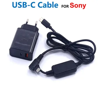 Зарядное Устройство PD USB C Power Bank Кабель-Адаптер AC-PW10AM 8V Для Sony Handycam NEX-VG10 VG10 NEX-FS700 Alpha SLT-A58 A99 A57 A77 A10
