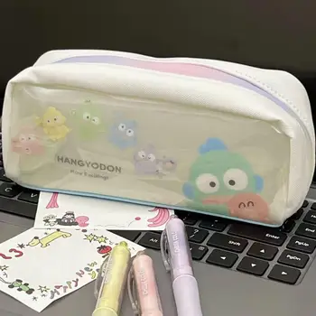 Hangyodon Sanrio Плюшевый Кавайный мультяшный Милый Красочный прозрачный водонепроницаемый чехол для ручек Аниме Плюшевые игрушки для девочек Подарок на день рождения
