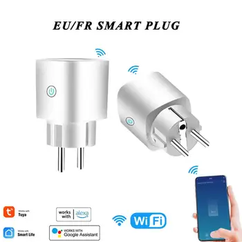 EU Wifi Smart Plug WiFi Двухрежимная Умная Розетка С Синхронизацией и Измерением Мощности Работает С Alexa Home