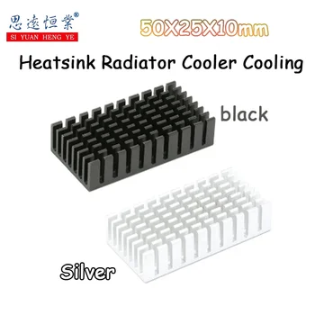 50x25x10 мм Радиаторный Кулер Охлаждающего Ребра Алюминиевый Теплоотвод для Светодиодного Силового Транзисторного Модуля IC PCB Черный 50*25*10 мм
