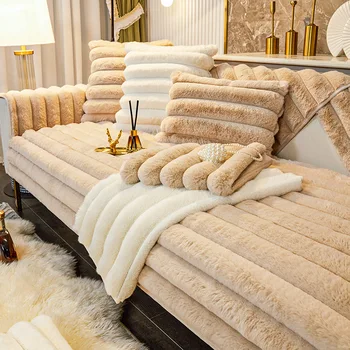 Толстые чехлы для диванов в ворсистом стиле, однотонная плюшевая противоскользящая диванная подушка, диваны для гостиной, пушистый коврик, чехол для кресла, коврик для полотенец