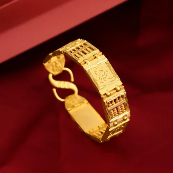 24k Покрытый матовым золотом браслет с пряжкой S в подарок мужским ювелирным изделиям