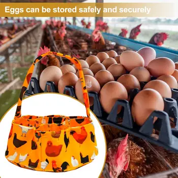 Сумка для сбора яиц Фермерская Корзина для сбора яиц Вместимость С Рисунком Цыпленка Отличная Несущая ручка для удобного хранения