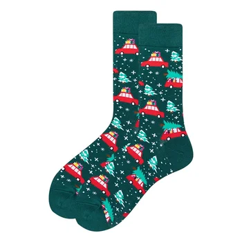 Рождественские носки больших размеров с перекрестной каймой, Рождественская женская одежда 41-46 размеров