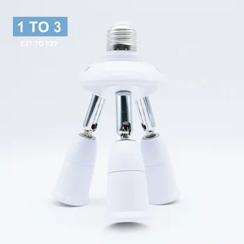 E27 Разветвитель с 3 Головками, Регулируемый от E27 до E27 Основания Светодиодная лампа Адаптер Конвертер Держатель лампы Гнездо Разветвитель Основание лампы