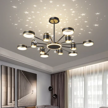 MDWELL Постмодернистские светодиодные потолочные светильники для гостиной, спальни, Затемняющий Потолочный Светильник, Черный /Белый AC110-220V, скандинавский потолочный светильник