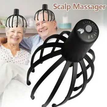 Электрический массажер для кожи головы с когтями осьминога для снятия стресса и волос на голове Новое терапевтическое обновление Scratcher N7W1