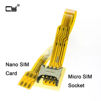 Комплект от Micro SIM-карты до Nano SIM-карты Удлинитель от мужчины к женщине Мягкий Плоский удлинитель кабеля FPC 10 см