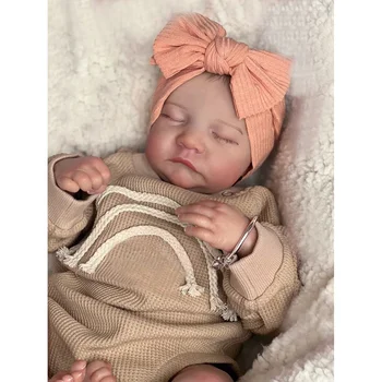 49 см Levi Reborn Baby Doll Уже Раскрашенный Готовый Спящий Новорожденный Размер 3D Кожи С Видимыми Венами Коллекционная Художественная Кукла
